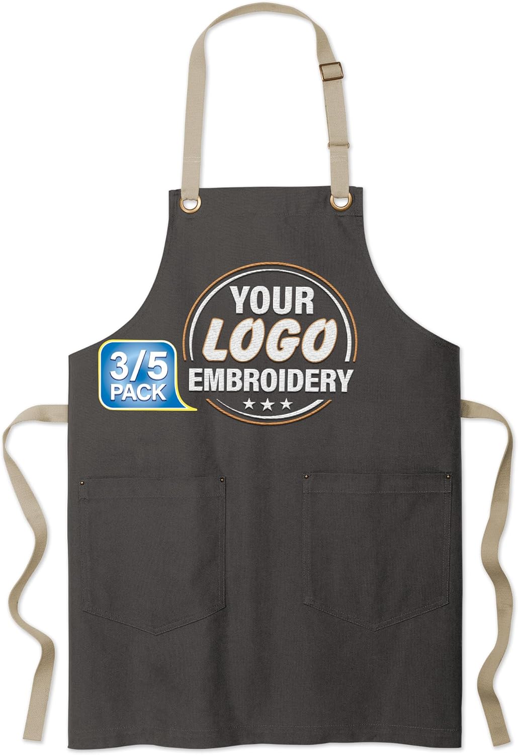 TEEAMORE Custom Embroidered Kitchen Apron Add Your Name Logo Design Cooking Baking Kitchen Chef Apron Gifts