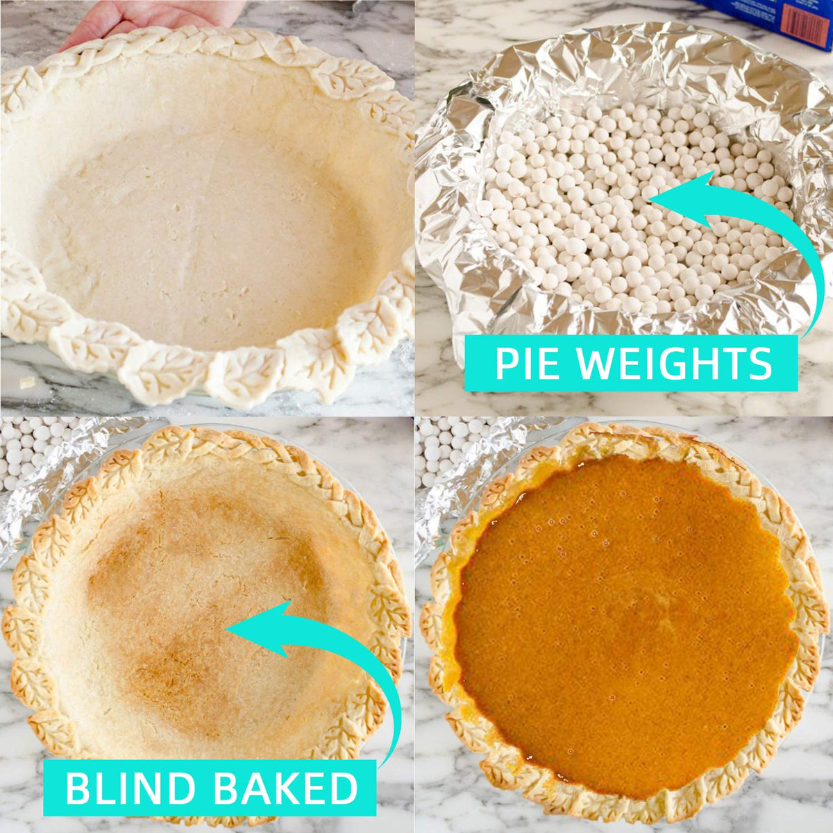 PLANTIONAL Ceramic Pie Weights, 1.32Lb Reusable 10mm Baking Beads with Wheat Straw Container, Natural Ceramic Stoneware Baking Beans for Pie Crust Pastry (Pink)