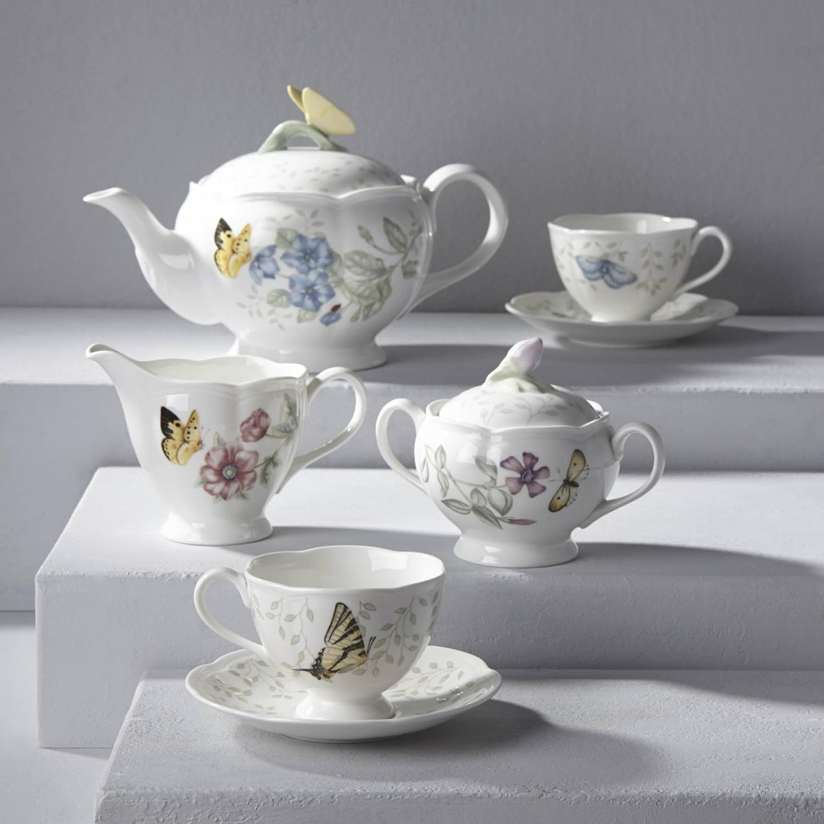 Lenox Butterfly Meadow 8-Piece Tea Set, Service for 2, White