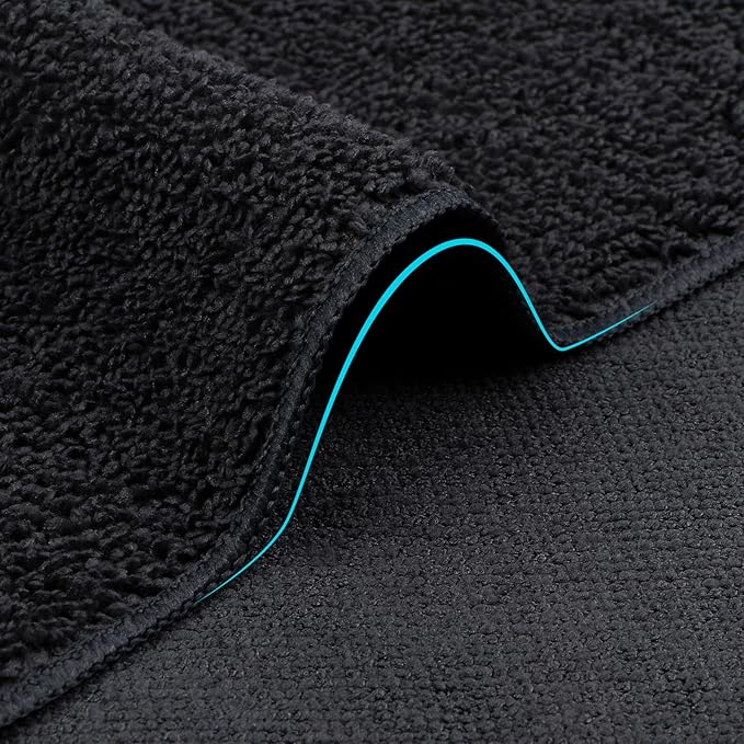 Orighty Washcloths Bulk Towels Set 50 Pack, Highly Absorbent and Super Soft Microfiber Fingertip Towels, Multi-Purpose Wash Cloths for Bathroom, Hotel, Spa, and Gym, 12x12 Inch, Black