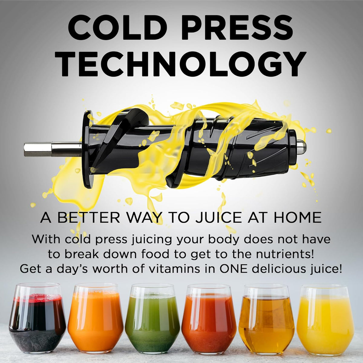 Cold Press Juicer Machine | 3 Inch Wide Chute | High Nutrition & Juice Yield | 3 Juicer Modes | Easy to Clean | Slow Masticating Juicer for Vegetables and Fruits [Black]