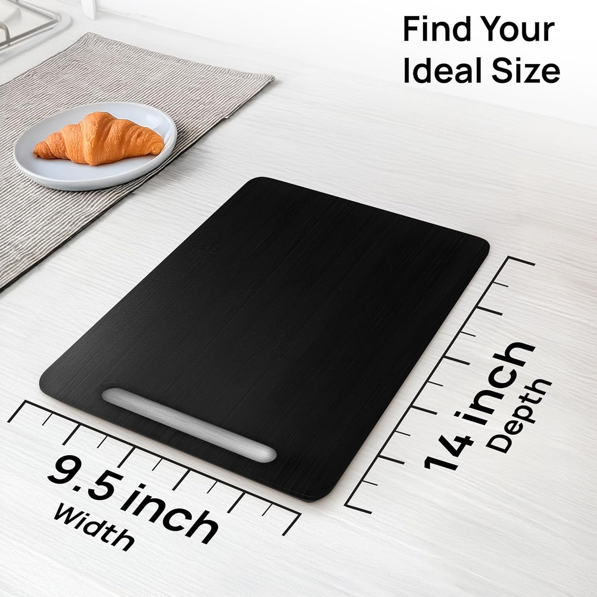 Ibyx Elegant Sliding Tray for Your Coffee Maker & Heavy Kitchen Appliances - Sturdy, Slides Easily from Under The Cabinet (Black, 9.5”W x 14”D)