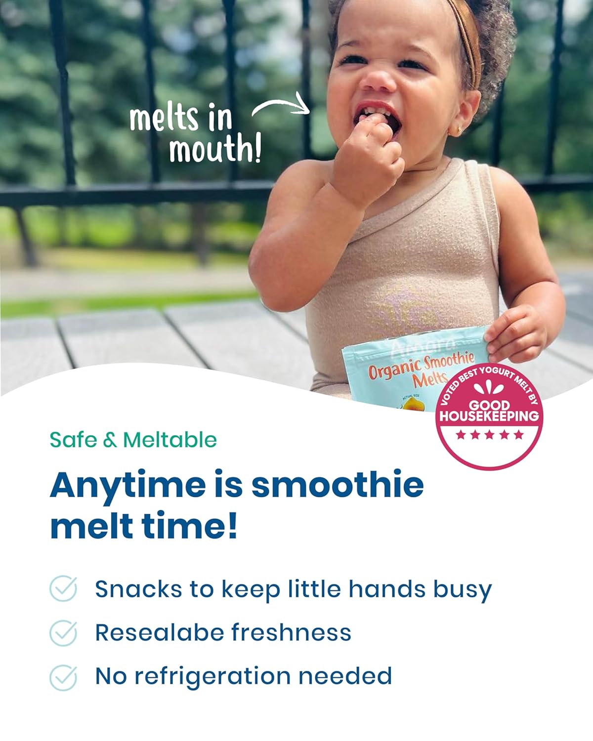 Amara Smoothie Melts - Beets n' Berries - Baby Snacks Made With Fruits and Vegetables - Healthy Toddler Snacks For Your Kids Lunch Box - Organic Yogurt Melts - 6 Resealable Bags