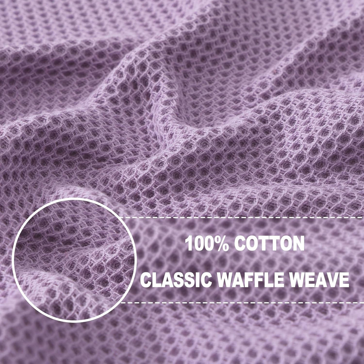 Homaxy 100% Cotton Waffle Weave Kitchen Dish Cloths, Ultra Soft Absorbent Quick Drying Dish Towels, 12 x 12 Inches, 12-Pack, Lavender