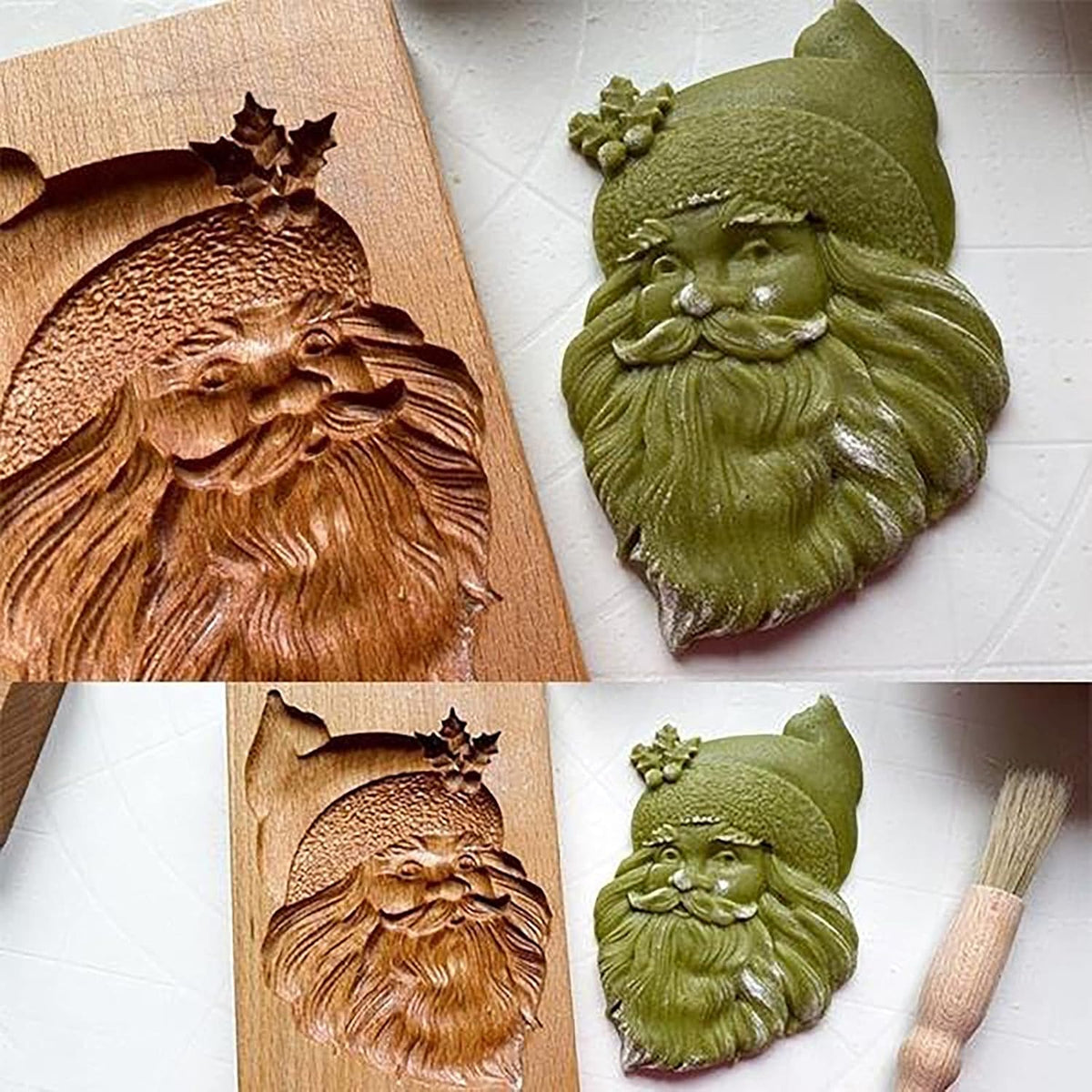 Wooden Cookie Biscuit Mold, 3D Baking Embossing Craft Decorating Tool, Suitable for Halloween Thanksgiving Christmas Kitchen DIY