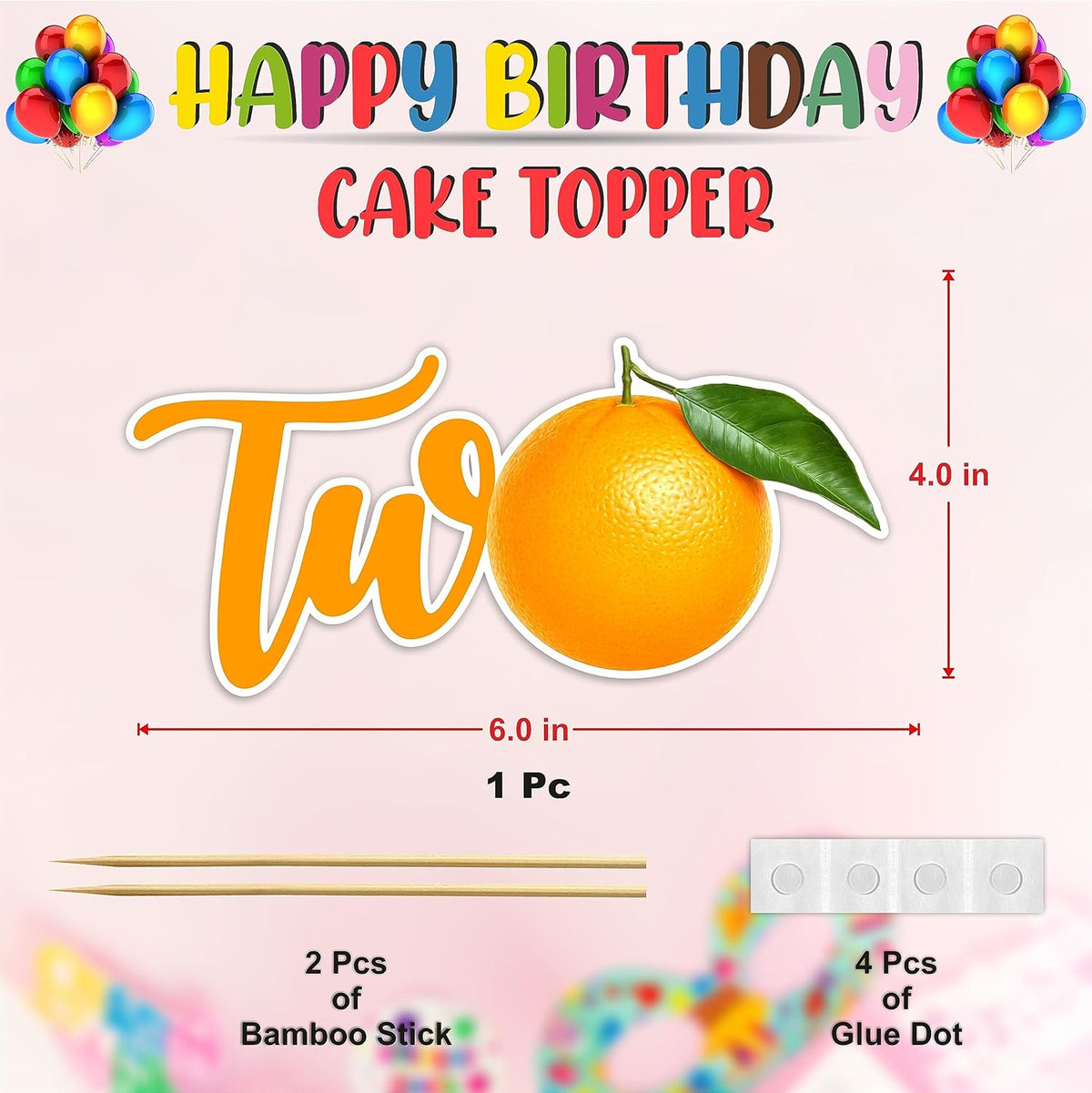 Seyal® Orange Two Cake Topper