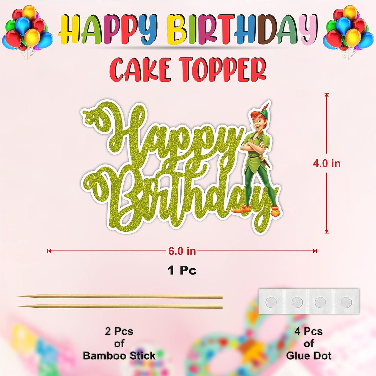 Seyal® Petr Pan Happy Birthday Cake Topper