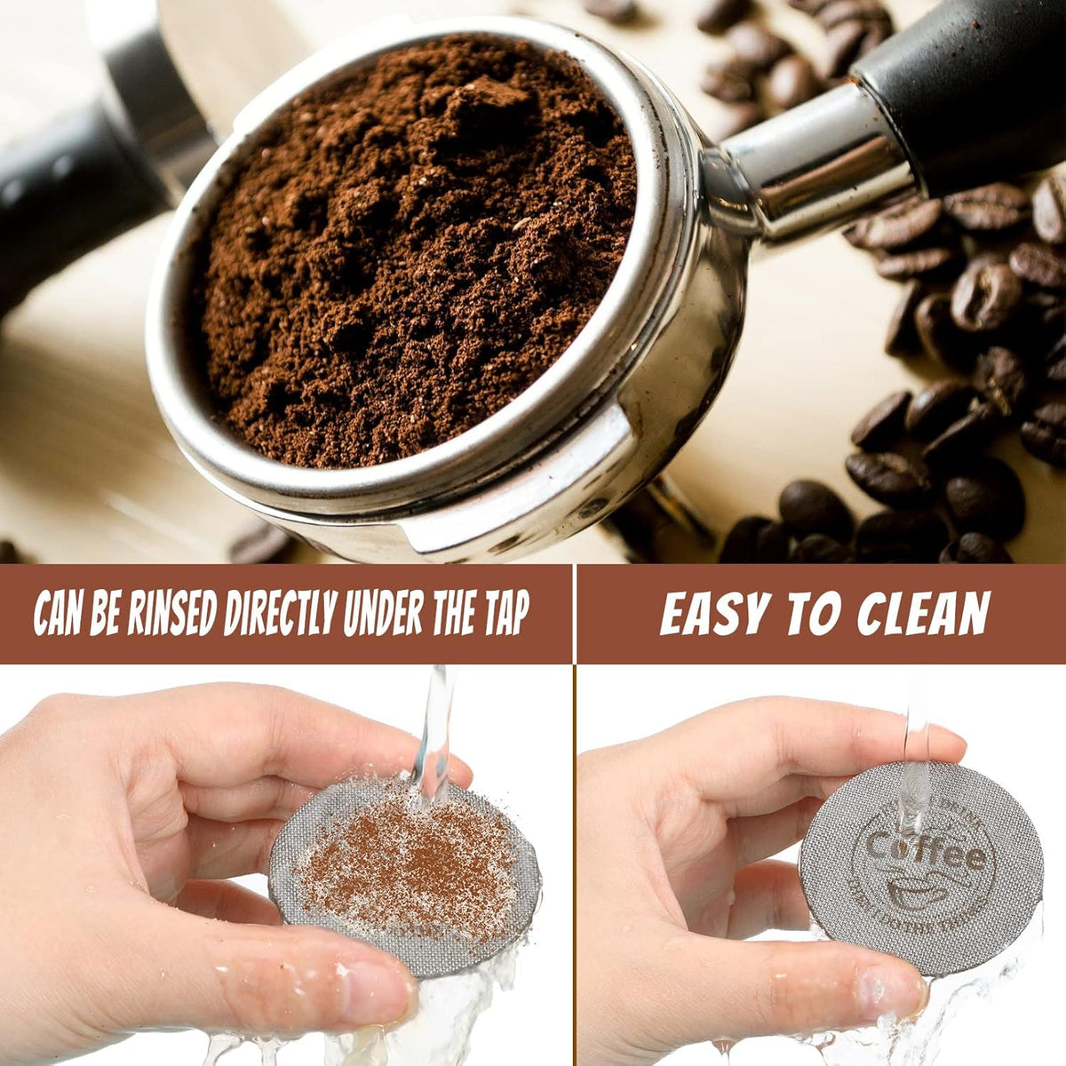Yaomiao 2 Pieces 53.3mm Espresso Puck Screen, 1.7mm Thickness 150 Micrometre Reusable Barista Espresso Screen Stainless Steel Coffee Filter Mesh Plate for Bottomless Portafilter Filter Basket
