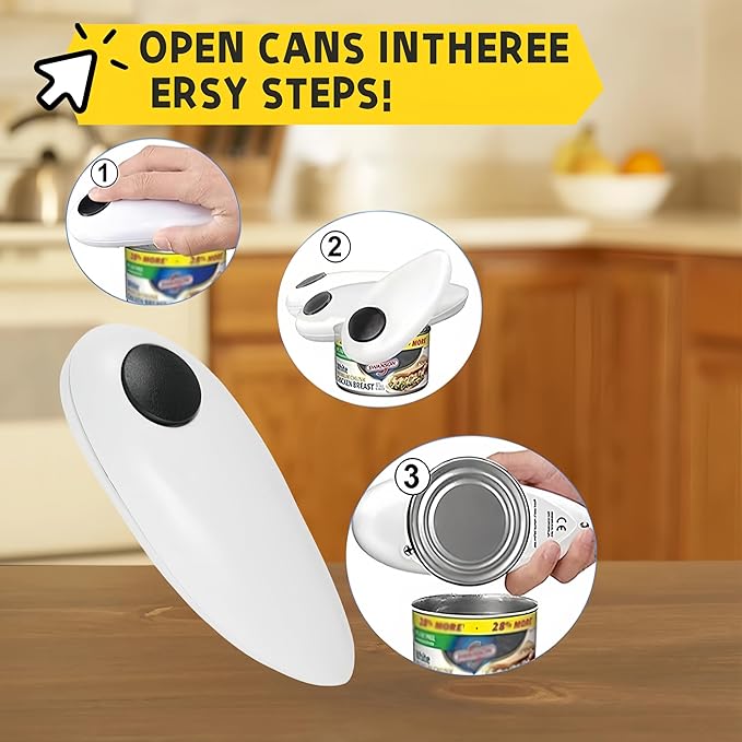 Cooks Professional Electric Can Opener,Automatic Can Openers for Seniors, Arthritic Patients A Great Kitchen Gadget,Hands Free Operation Can Openers,One Touch Design (Grey)