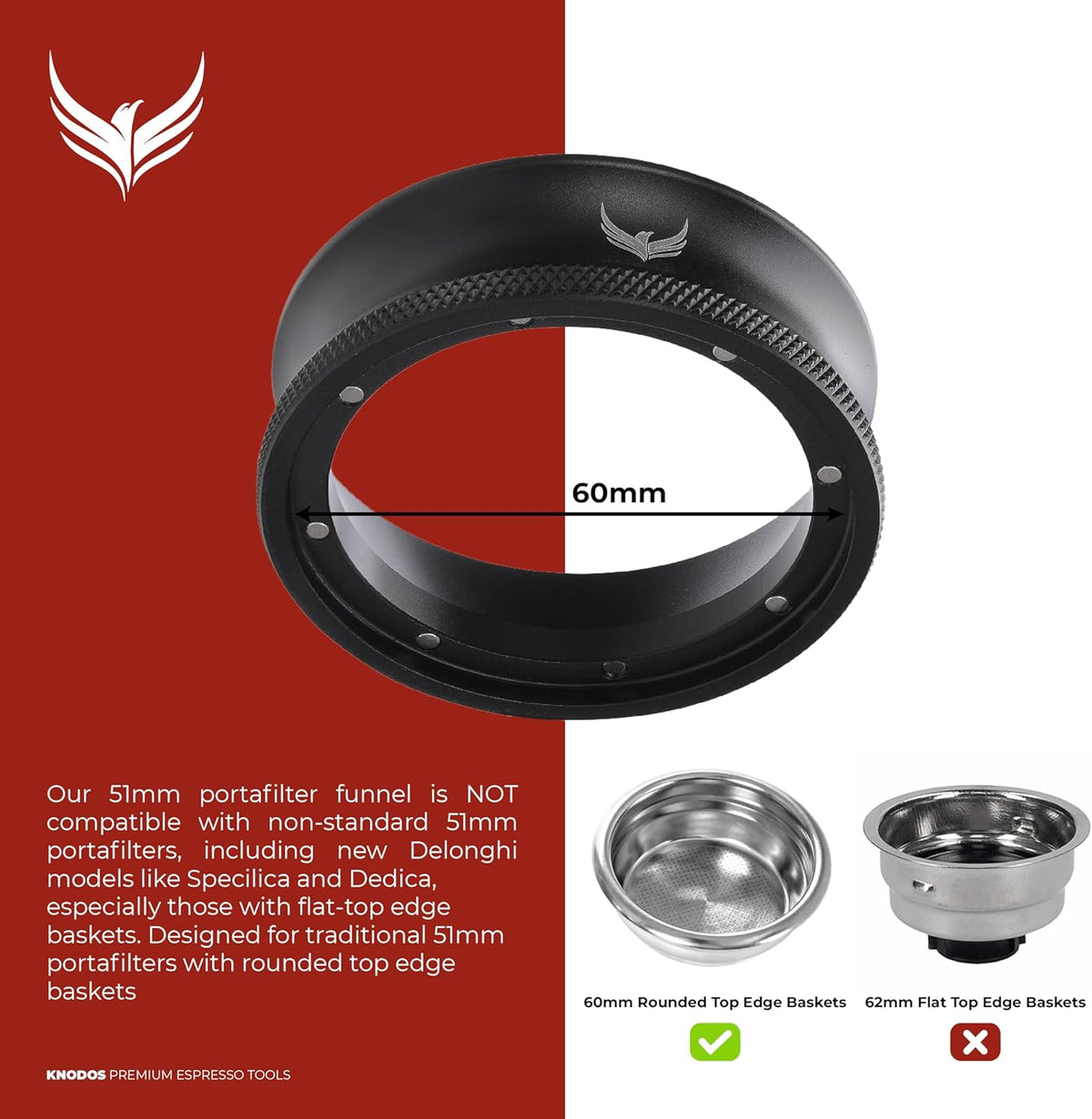 51mm Magnetic Dosing Funnel and Espresso Puck Screen Kit- Premium Portafilter Funnel And Puck Filter For 51 mm Portafilter Basket