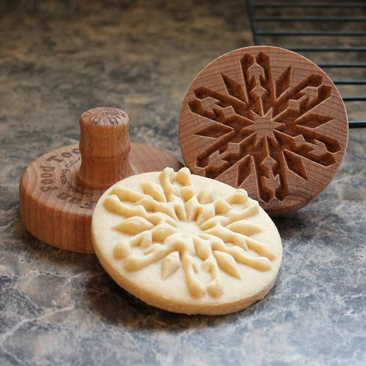 Wood Cookie Stamp, 2.5 Inch (Snowflake 2 CS-061)
