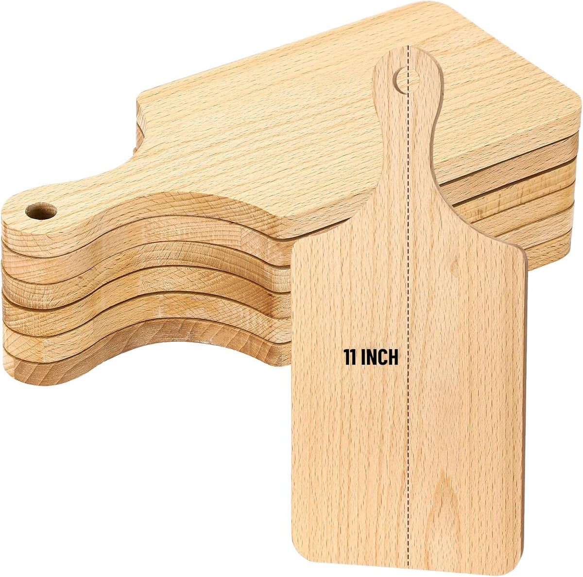 Lounsweer 6 Pcs Thicken Cutting Board Bulk Wood Board for Chopping Serving Charcuterie Material for Laser Engraving Mother' Day Wedding Housewarming Gift