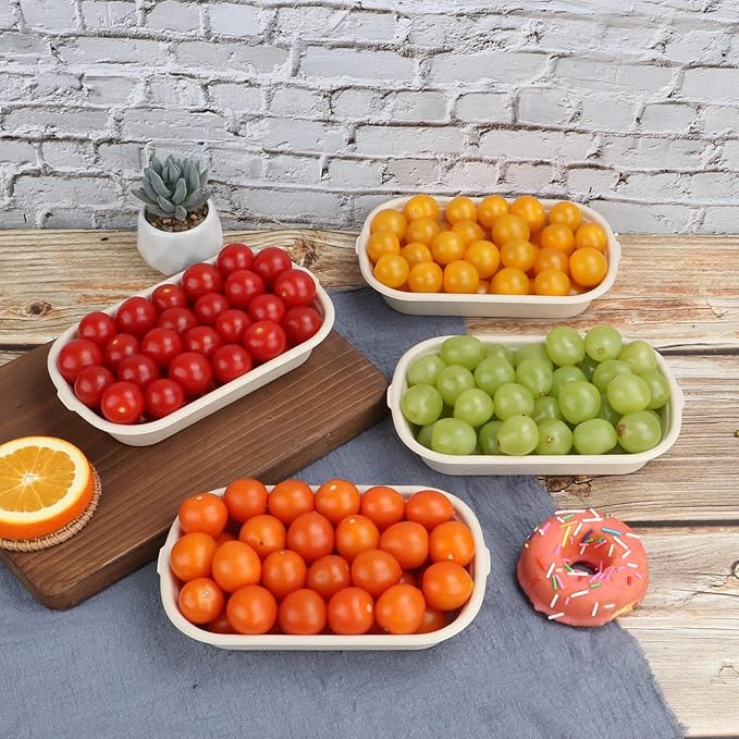 17 oz Disposable salad bowls with lids, Sugarcane Fiber Paper Bowls take away Bagasse food containers meal prep deli container 50 Pack