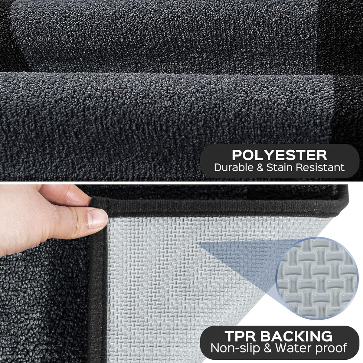 Machine Washable Kitchen Rug 24" x 84", Non Slip Kitchen Mat for Floor, Absorbent Entrance Runner Rug for Bedroom, Hallway, Bathroom, Door (Roll Packing)