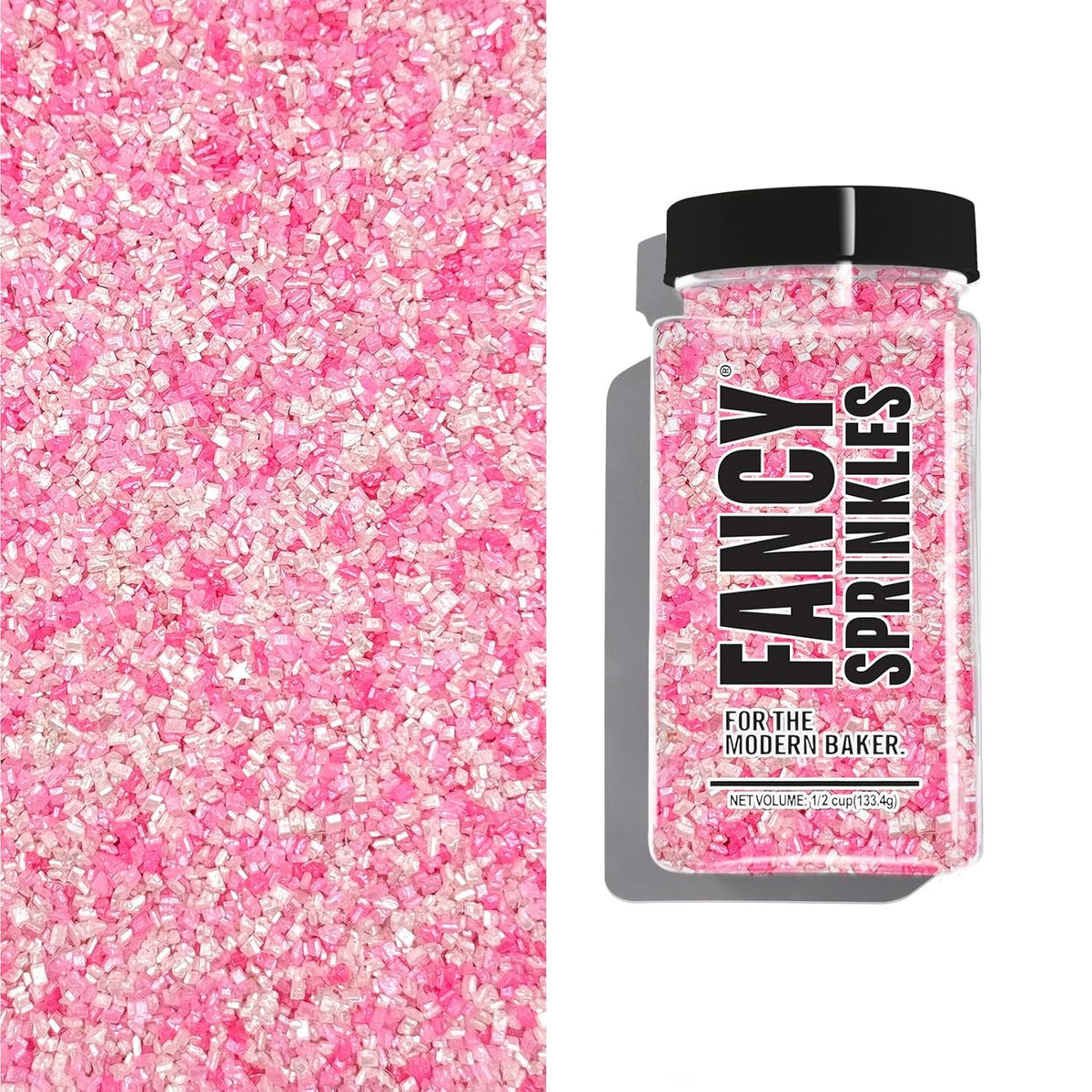 Fancy Sprinkles Fairy Floss Fancy Sugar Pearlescent, Sparkly Sugar Crystals, and Mini Edible Glitter Stars (4 OZ)