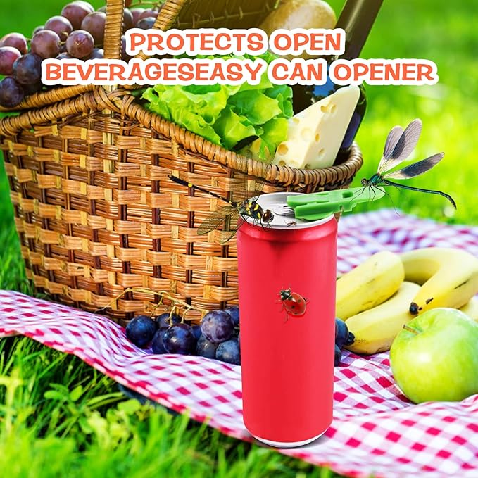 12 Pieces Manual Easy Can Opener, Soda Beer Can Opener Beverage Can Top Ring Opener Tool, Leakproof Soda Can Cover Can Openers for Pop, Coke, Beer, Soda, Aluminum Beverage