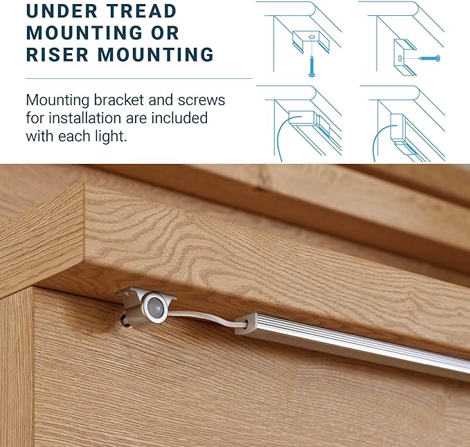 PARMIDA Intelligent Motion Sensor LED Indoor Stair Lighting Kit, RGB & 5CCT Color Selectable, 24" Aluminum Light Bars, Staircase Cascading Style, Remote Control, Dimmable, UL Driver, 100W - 10 Steps