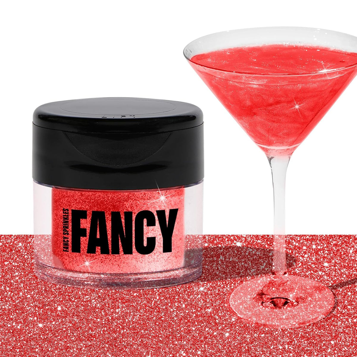 Fancy Sprinkles Ruby Red Premium Edible Glitter, 100% Edible Glitter for Sparkling Food & Drinks No Taste or Texture (4gm)