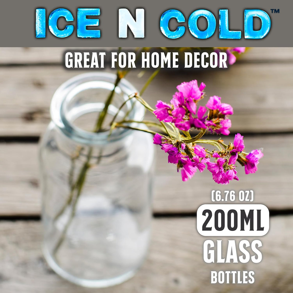 6.76 oz / 200ml Vintage Glass Bottle with Leakproof Clear Lid, Reusable & Eco-Friendly – Ideal for Milk, Juices, Smoothies, Infused Water, BPA-Free Glass Bottle (12-Pack)