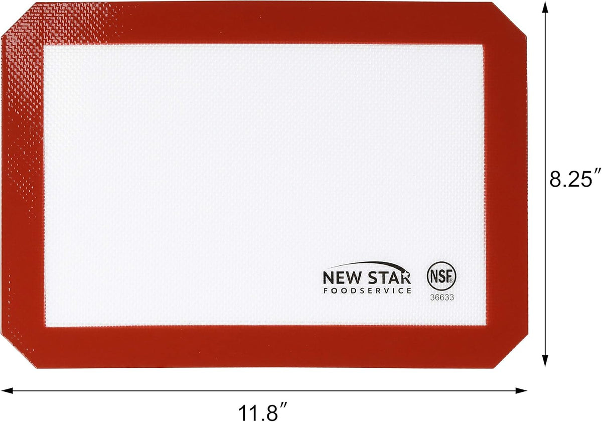 New Star Foodservice 36633 Commercial Grade Silicone Baking Mat Non-Stick Pan Liner, 8 x 12 Inch (Quarter Size)