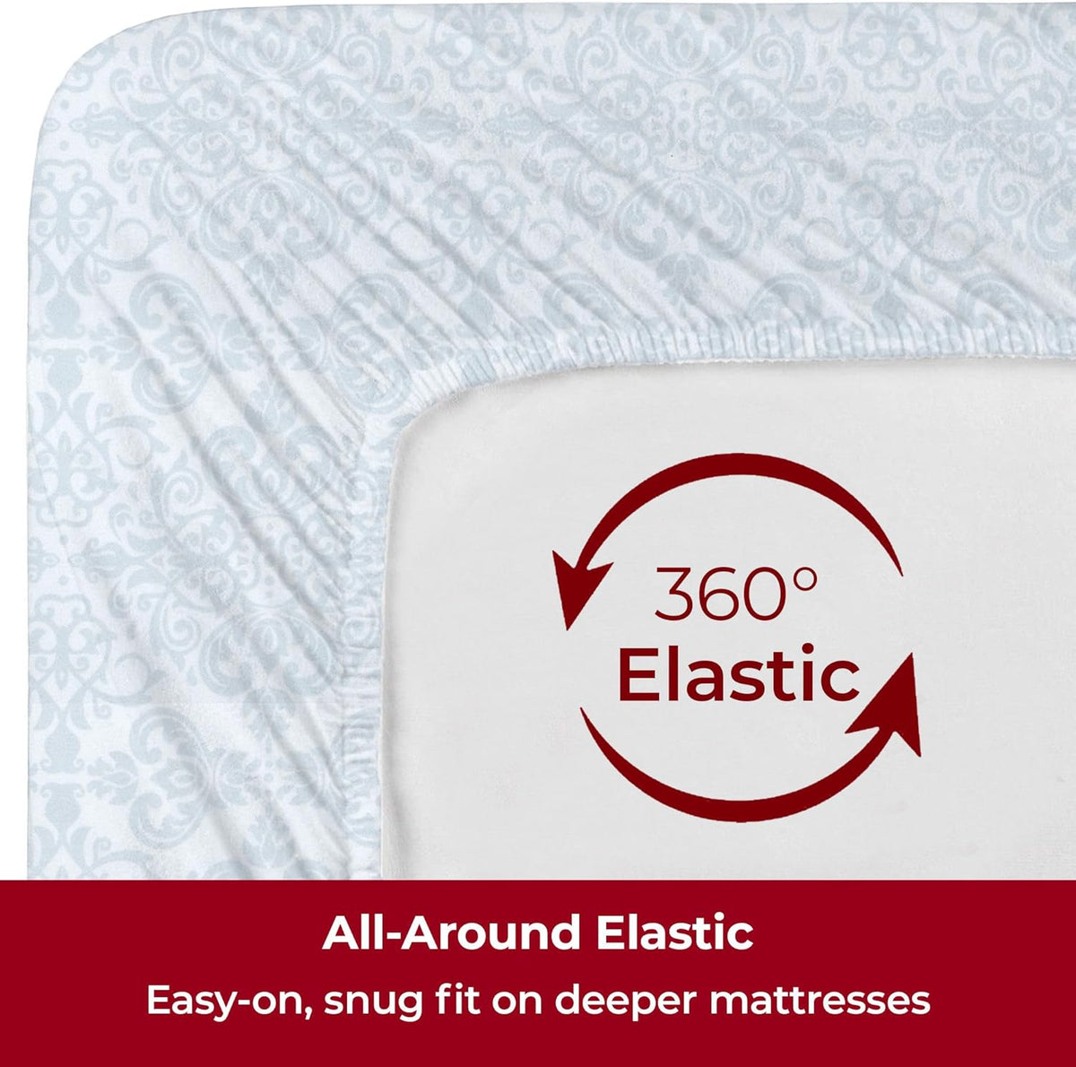Mellanni Extra Deep California King Sheets - 4 PC Iconic Collection Bedding - Luxury, Ultra Soft, Cooling Bed Sheets - Wrinkle, Fade, Stain Resistant (Cal King, Laced Sky Blue)