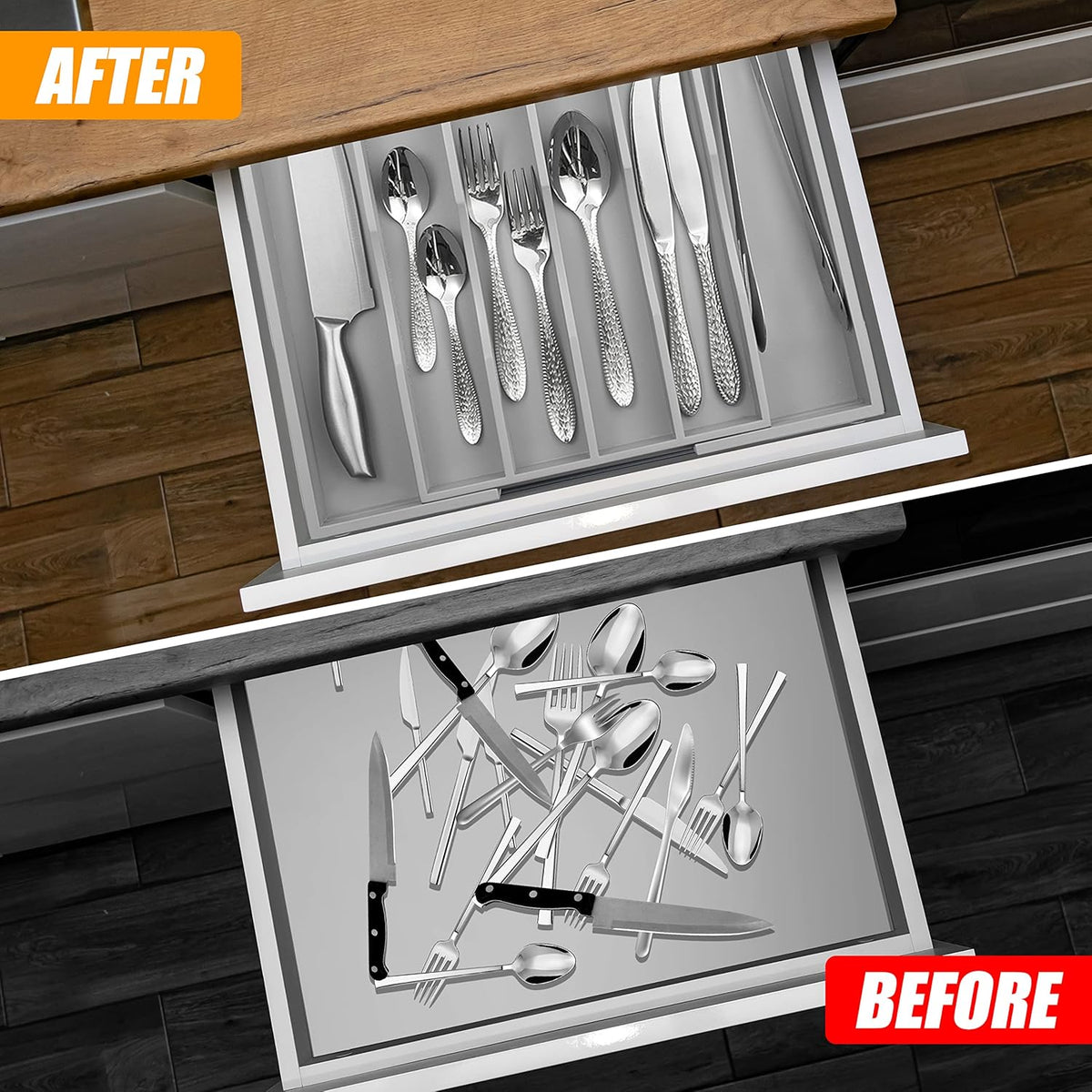 Kitchen Silverware Drawer Organizer and Storage Best Grandpa Grandfather Elder Men Father Day Grandparents Great Papaw Peepaw Grampy Pawpaw Granddad Happy Birthday Christmas Xmas Unique Cool Gifts
