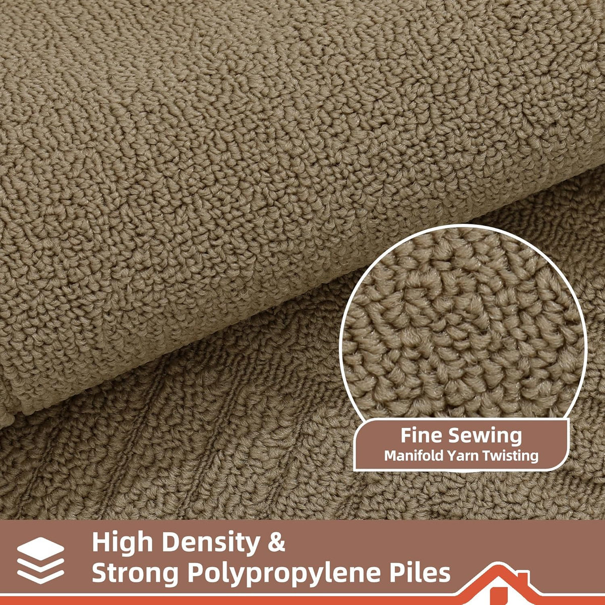 BEQHAUSE Kitchen-Rugs-and-Mats,Anti-Slip Kitchen Rugs,Machine Washable Kitchen Mats for Floor Taupe Comfortable Kitchen Mat Set of 2 with TPR Backing 24x35inch/24x60inch
