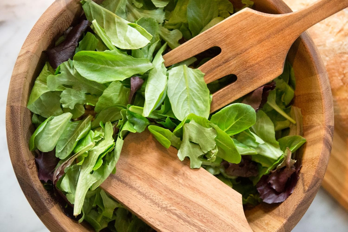 Ironwood Gourmet Farmhouse Utensil Set, 1.75 x 2.75 x 10 inches, Large Tulip Salad Bowl