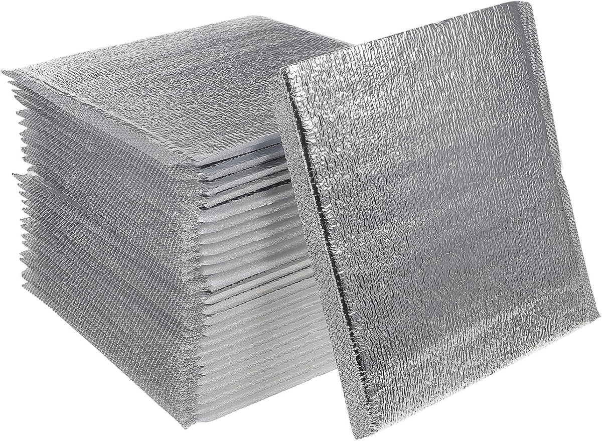 Operitacx 50pcs Thermal Aluminum Reusable Insulation Cold Pouch for Food Grocery Bag Holder Insulated Bag Insulated Mailers for Cold Mailers Food Disposable Ice Bag Camping