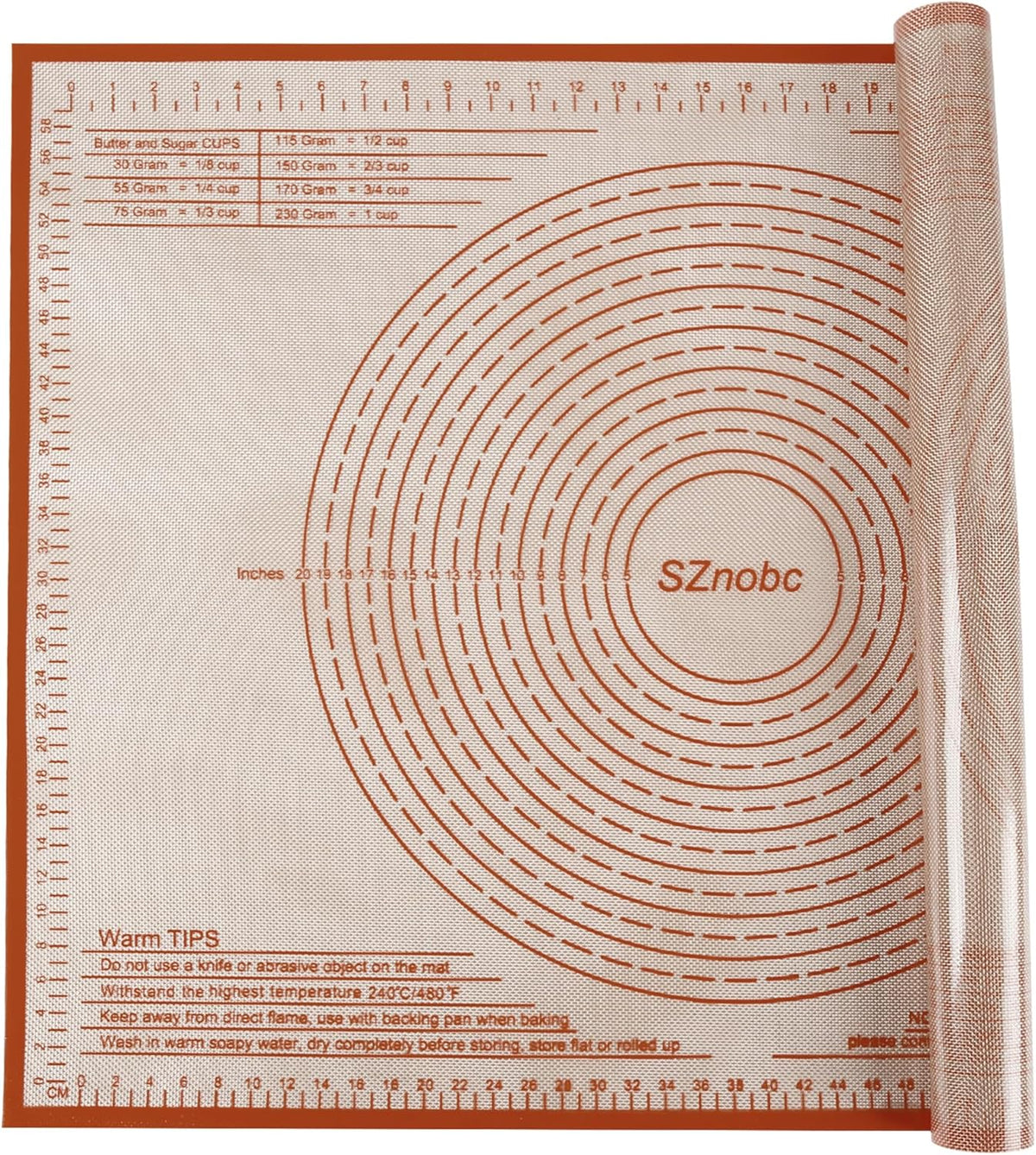 Silicone Pastry Mat 34X26 Inch Extra Large Baking Mat with Measurements for Dough Rolling, Kneading Board, Kitchen Counter Mats for Dough, Pastry, Fondant, Pie Crust, Cookies, Bread, Pasta, Pizza