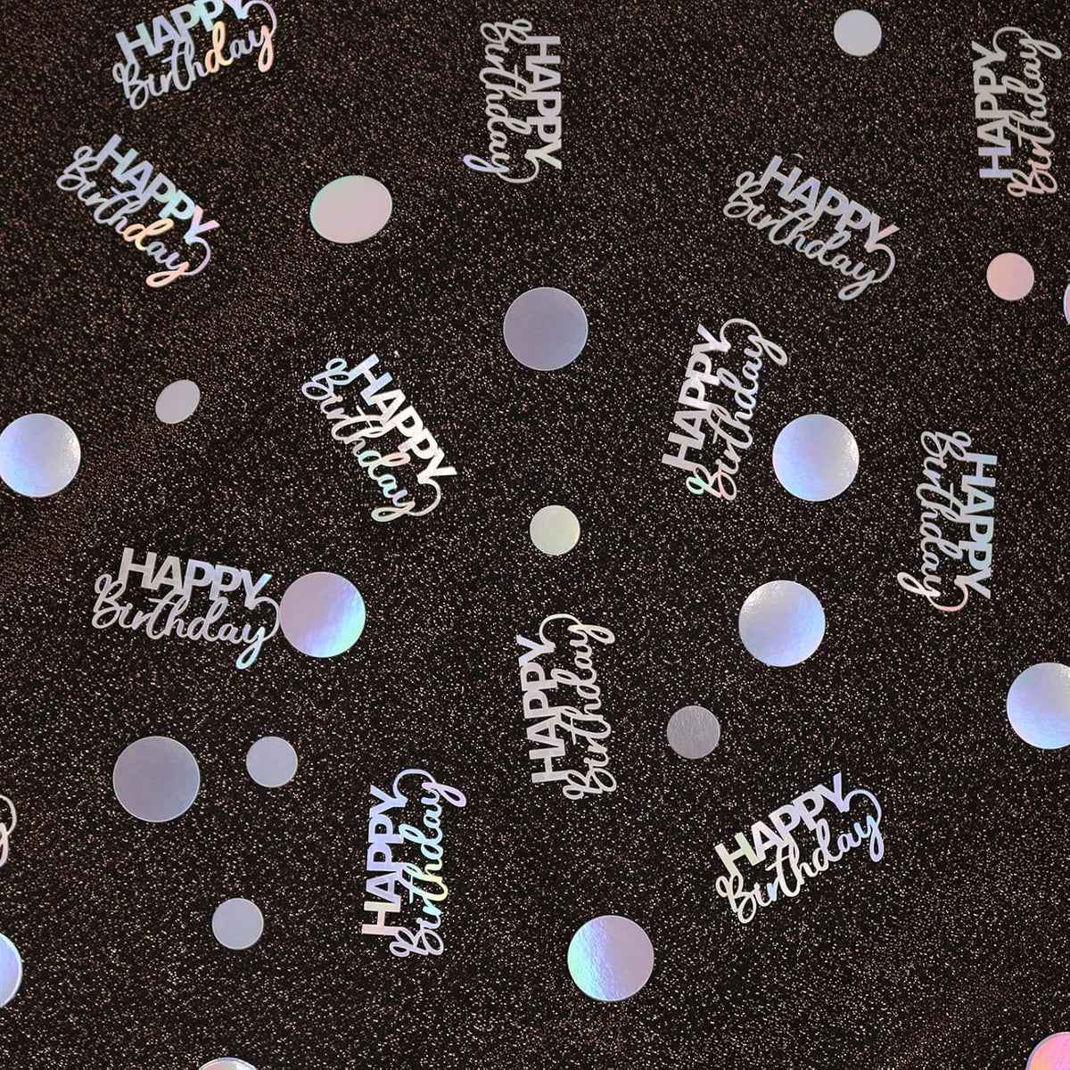 300PC Circle Dots Birthday Confetti for Table Iridescent Happy Birthday Table Scatters Party Decorations