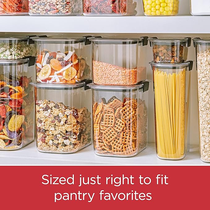 Rubbermaid Brilliance Pantry Food Storage Containers, Set of 4 (8 Pieces), BPA-Free, Clear, Airtight