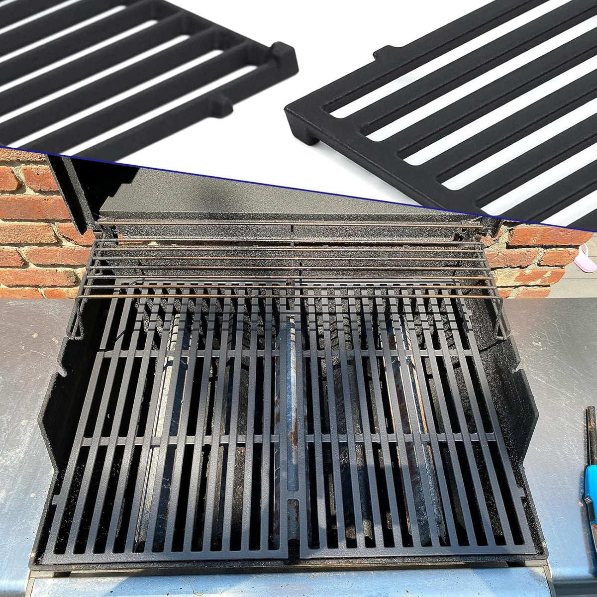 Genesis Cooking Grates for Weber Genesis 300 Series Genesis E310 E320 E330 S310 S320 S330, 19.5" Cast Iron Grill Grates Replacement Parts for Weber 7524 7528