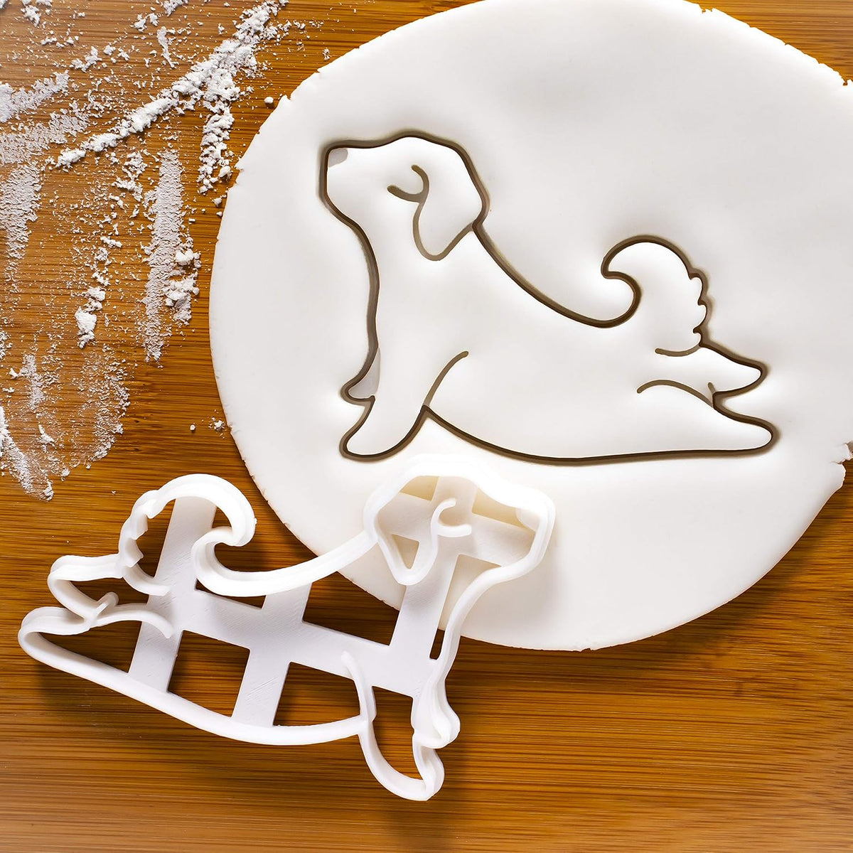 Set of 4 Yoga Dog cookie cutters (Designs: Warrior Pose 1, 2, Upward Facing, Downward Facing), 4 pieces- Bakerlogy