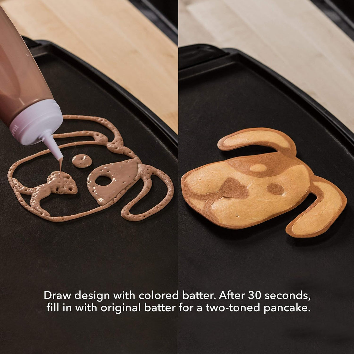 Whiskware Pancake Art Kit with Batter Mixer, Art Bottle, BlenderBall Wire Whisk and 2 Pancake Shapers