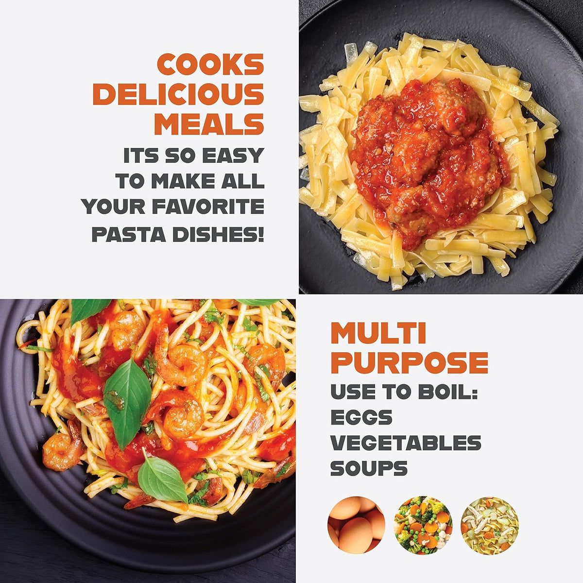 GOTHAM STEEL 5 Qt Ceramic Stock Pot Multipurpose Pasta Pot with Strainer Lid & Twist and Lock Handles, Nonstick Ceramic for Soup, Spaghetti, Rice, Pots for Kitchen, Dishwasher Safe - Copper