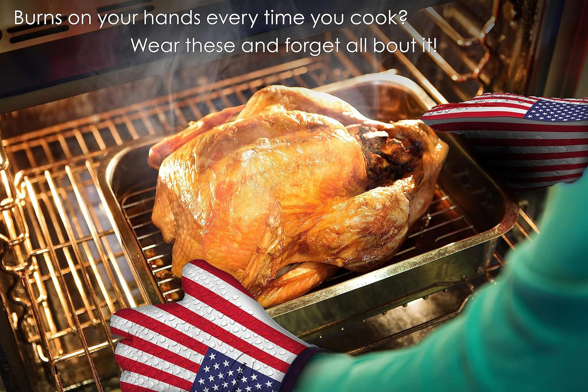 Kitchen perfection XL Silicone Smoker Oven Gloves-Extreme Heat Resistant BBQ Gloves-Handle Hot Food Right on Your Grill Fryer&Pit|Waterproof Grilling Cooking Baking Mitts|Superior Value Set+3 Bonuses