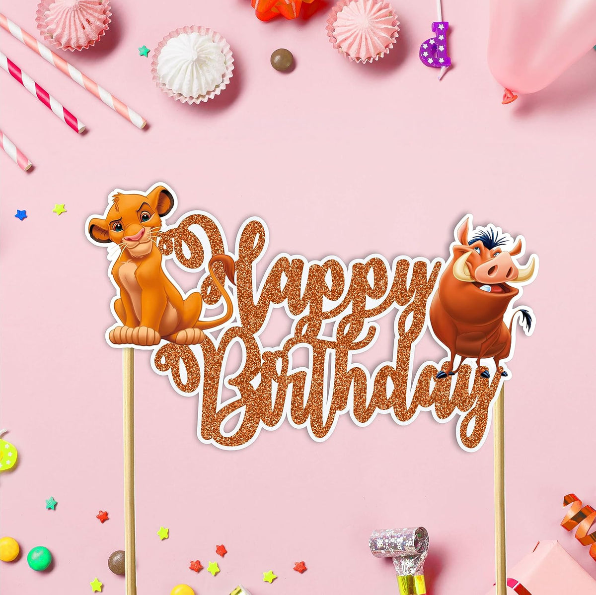 Seyal® The Lion Kng Happy Birthday Cake Topper
