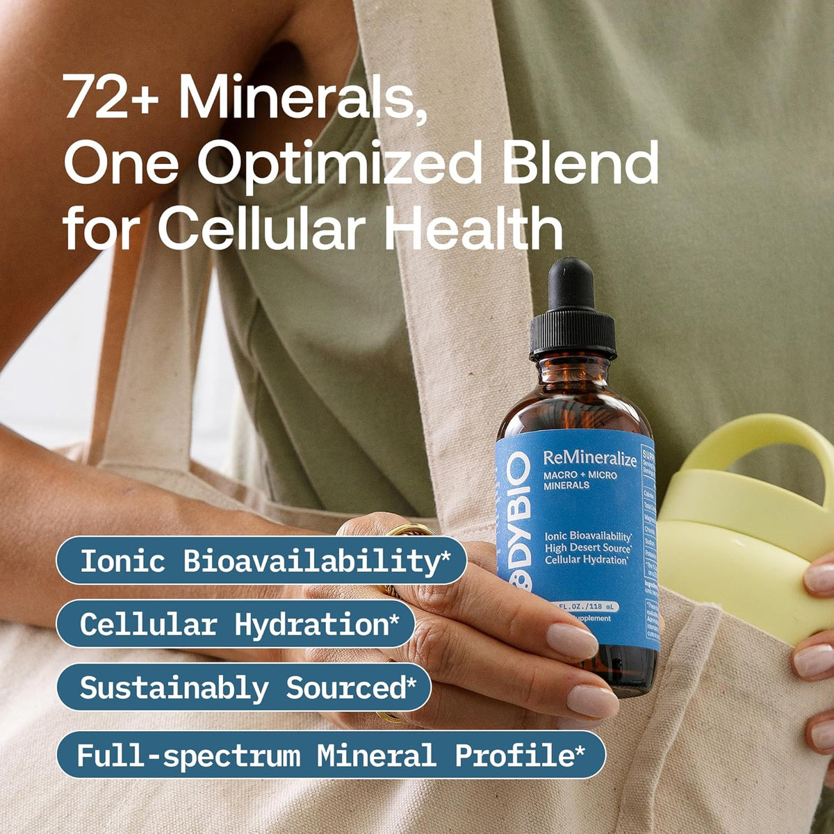 BodyBio ReMineralize - Concentrated Ionic Trace Minerals to Hydrate, Detox, and Revitalize Your Cells - Over 72 Bioavailable Trace Minerals for Rapid Absorption 4 Fl Oz