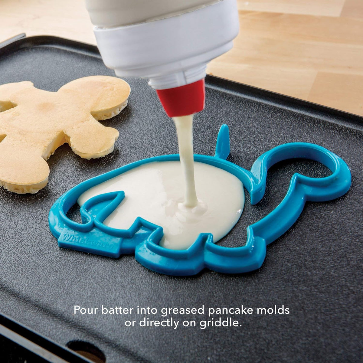 Whiskware Pancake Art Kit with Batter Mixer, Art Bottle, BlenderBall Wire Whisk and 2 Pancake Shapers