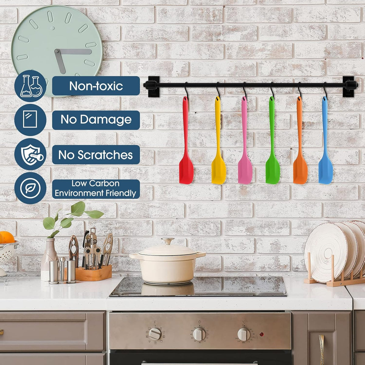 Irenare 84 Pcs Mini Silicone Spatulas Bulk 8.3 Inch Heat Resistant Scrapers Rubber Spatulas Seamless Design Non Stick Flexible for Kitchen Use Cooking Baking Mixing