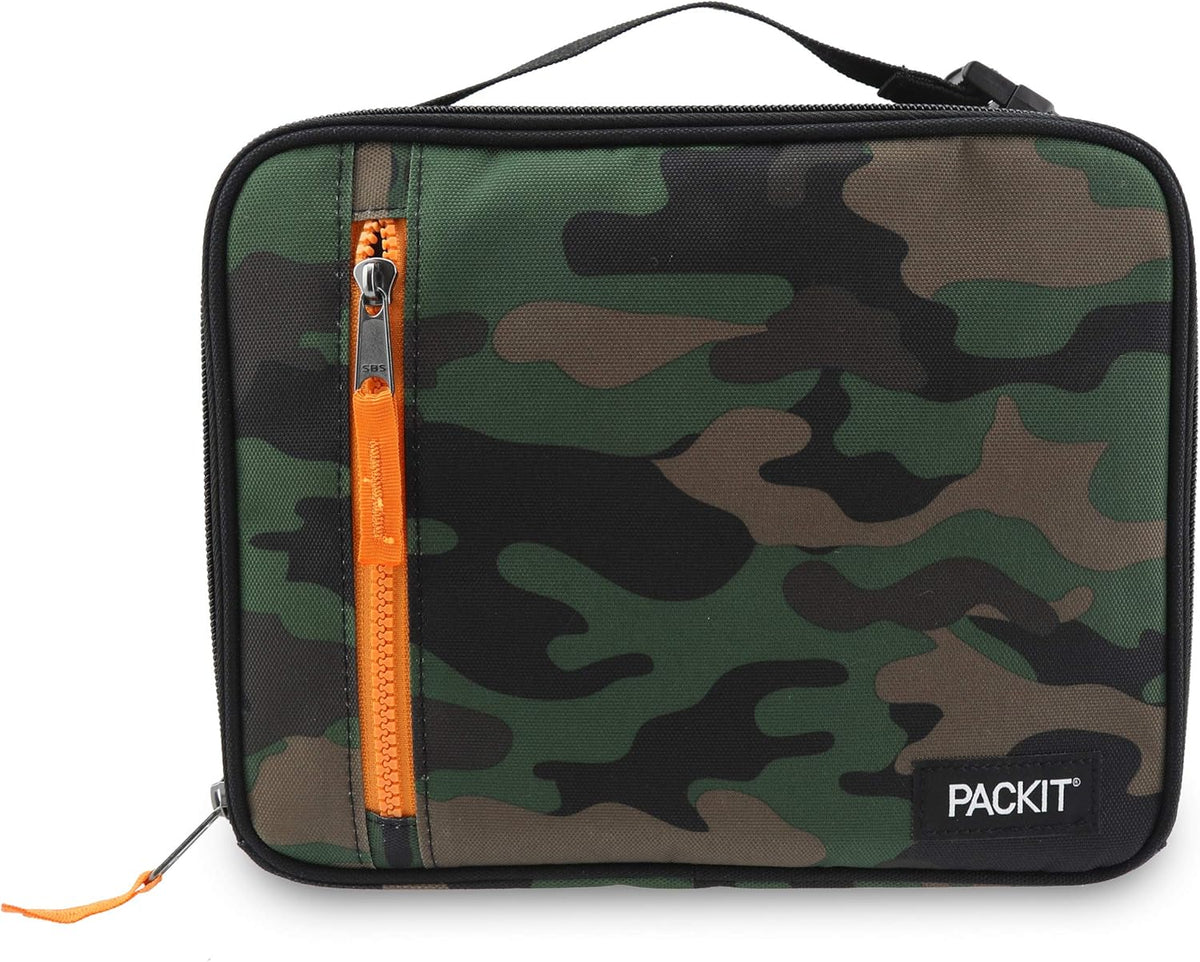 PackIt Freezable Classic Lunch Box, Camo, Built with EcoFreeze Technology, Collapsible, Reusable, Zip Closure With Zip Front Pocket and Buckle Handle, Perfect for Lunches
