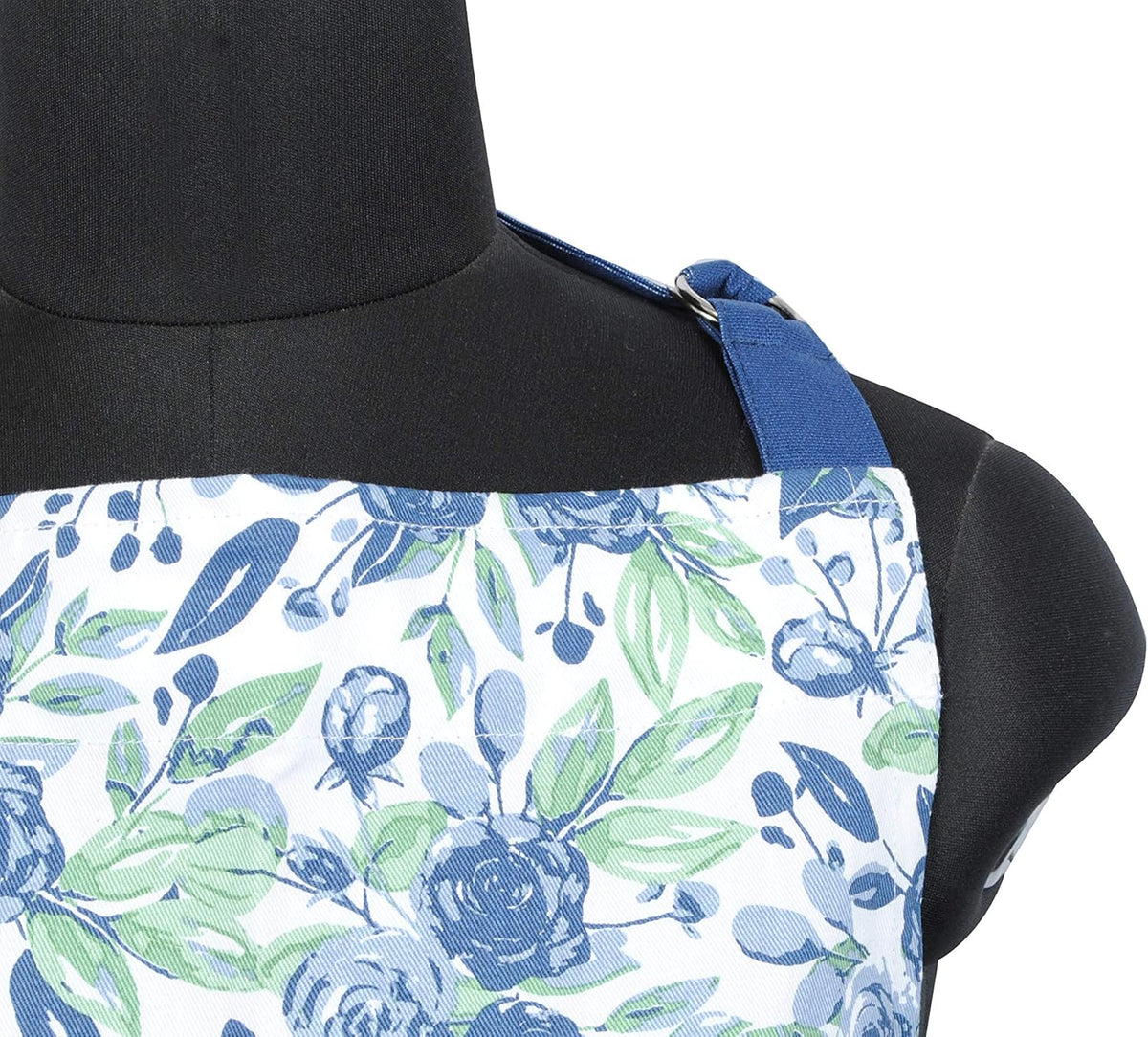 AMOUR INFINI Cotton Aprons for Women with Pocket, Adjustable Strap & Waist Ties - Washable Aprons for Baking, Cooking, Gardening (27.5 x 33 Inches - Blooming Floral)