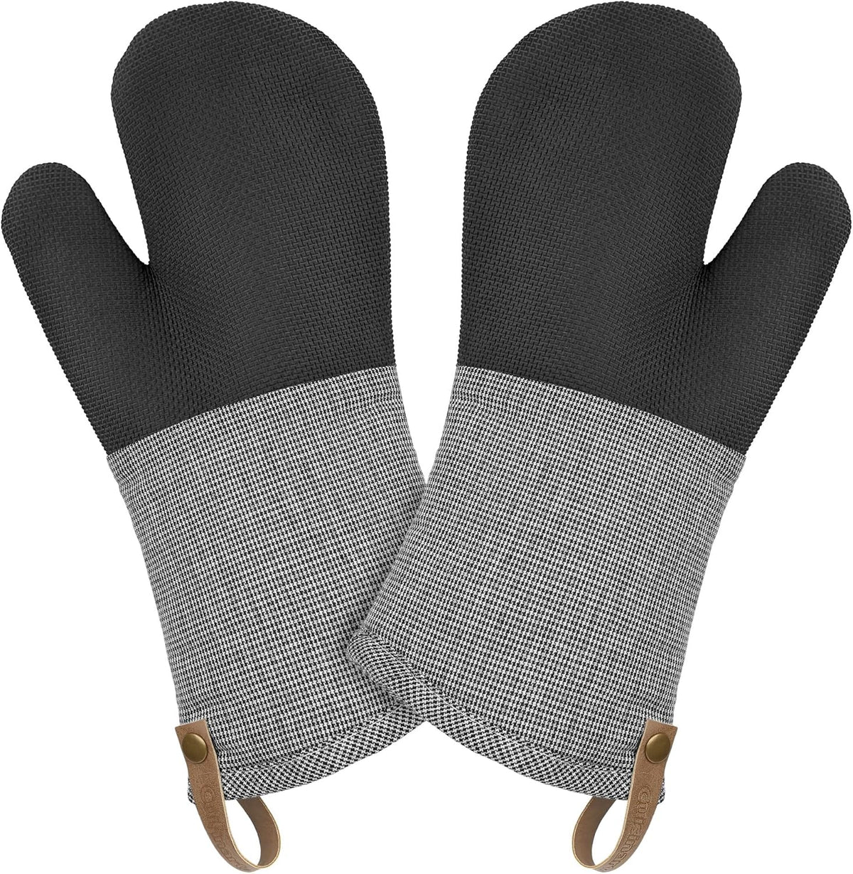 Cuisinart Heritage Kitchen Oven Mitts – Heat-Resistant Kitchen Mitts for Oven with Non-Slip Neoprene Palm, Long Cuff, and Cotton Filling – Durable Oven Gloves for Cooking, Baking, & Grilling