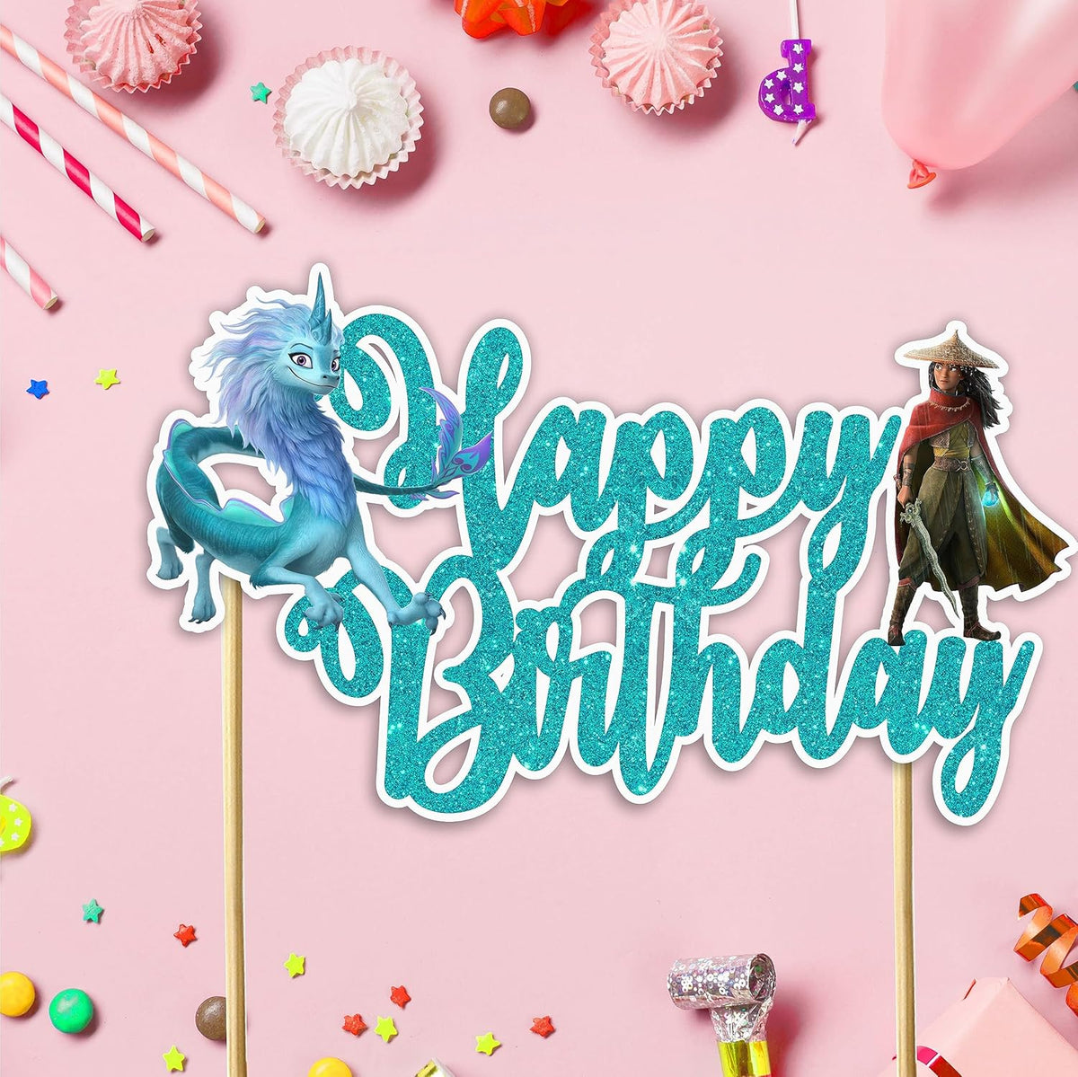 Seyal® Raya and the Last Dragn Happy Birthday cake topper