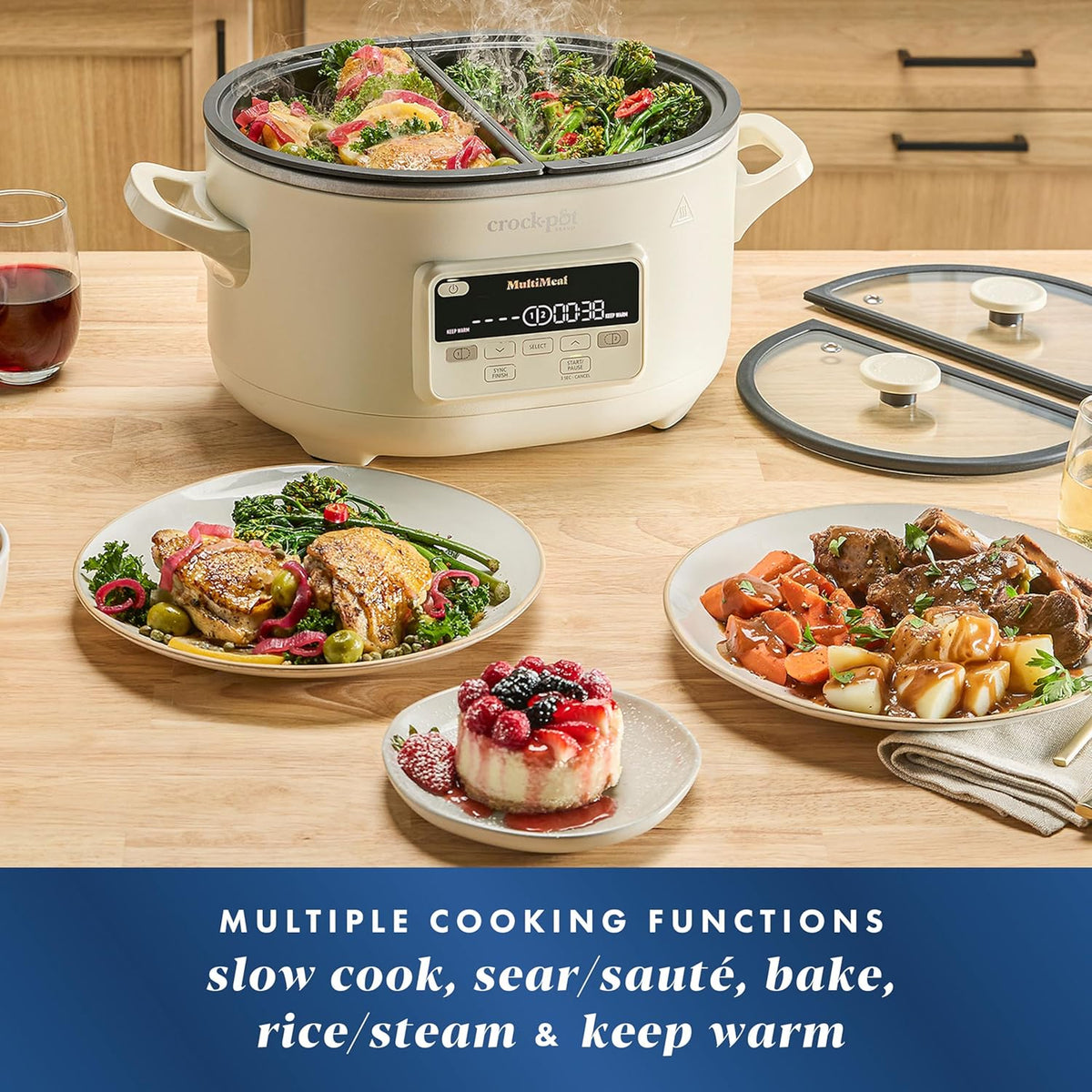 Crock-Pot MultiMeal Multicooker and Programmable Slow Cooker with Bake Function Oat Milk