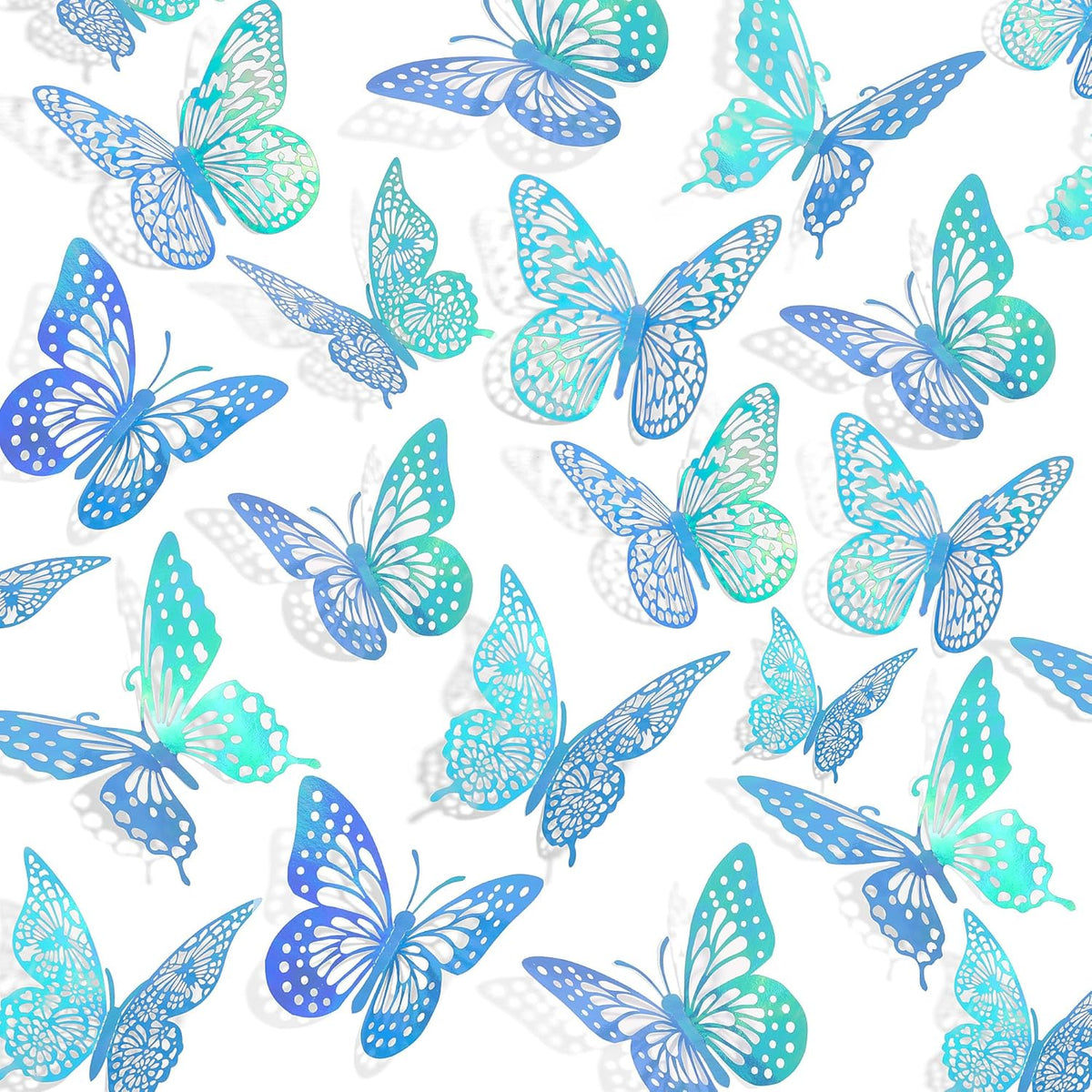 SAOROPEB 3D Butterfly Wall Decor - 48 Pcs, 4 Styles, 3 Sizes - Removable Stickers for Birthday & Party Decorations