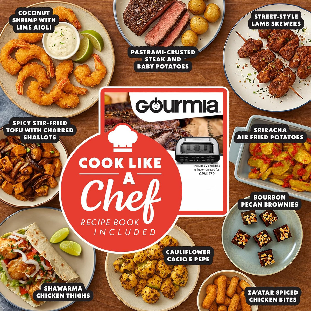 Gourmia Indoor Pizza Oven Air Fryer Toaster – 1800W Countertop Multi-Cooker with Pizza Stone, Digital Controls & 6 Presets – Bake, Toast, Broil, Dehydrate & More