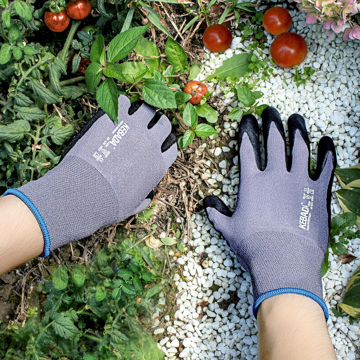 Kebada Work Gloves for Men and Women, Foam Nitrile Coated Safety Gloves with Grip, Ideal for Warehouse Package Handling, Gardening, Mechanic and Construction, XL
