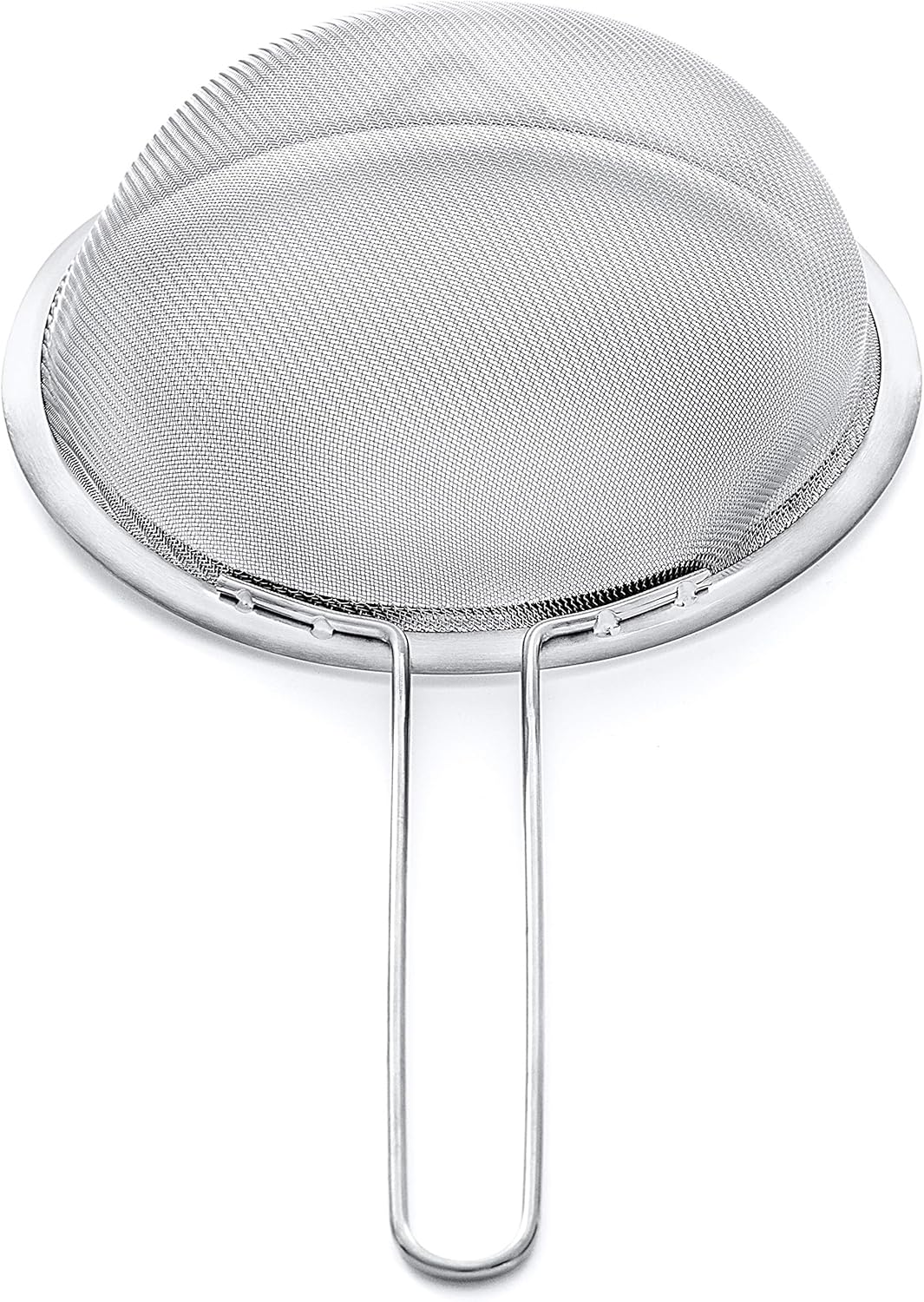 Strainer Set Fine Mesh – Premium 304 Stainless Steel (18/8) – 8″, 5.5″ and 3.3″ Sturdy Kitchen Strainers (Silver)